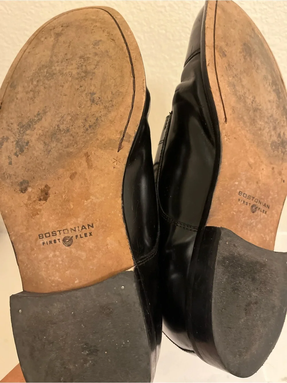 Bostonian Classics First Flex Men’s Black Cap-Toe Oxford Dress Shoes - Size 11.5